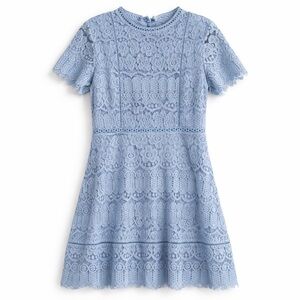 Altar’d State Dusty Blue Lace Fit & Flare Dress Size M